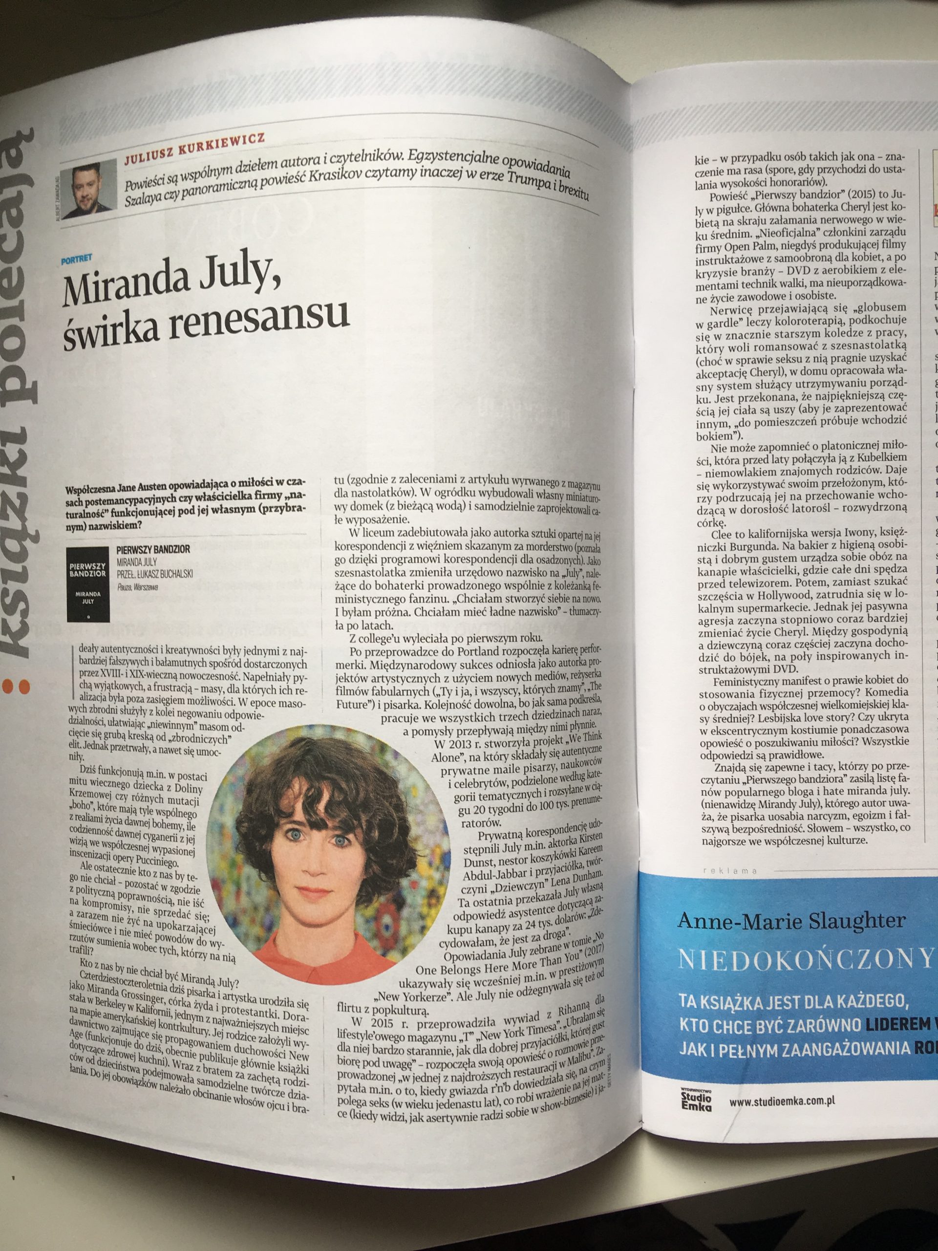 Juliusz Kurkiewicz o Pierwszym bandziorze 6 Miranda July Magazyn Książki nr 1 28 marzec 2018 scaled