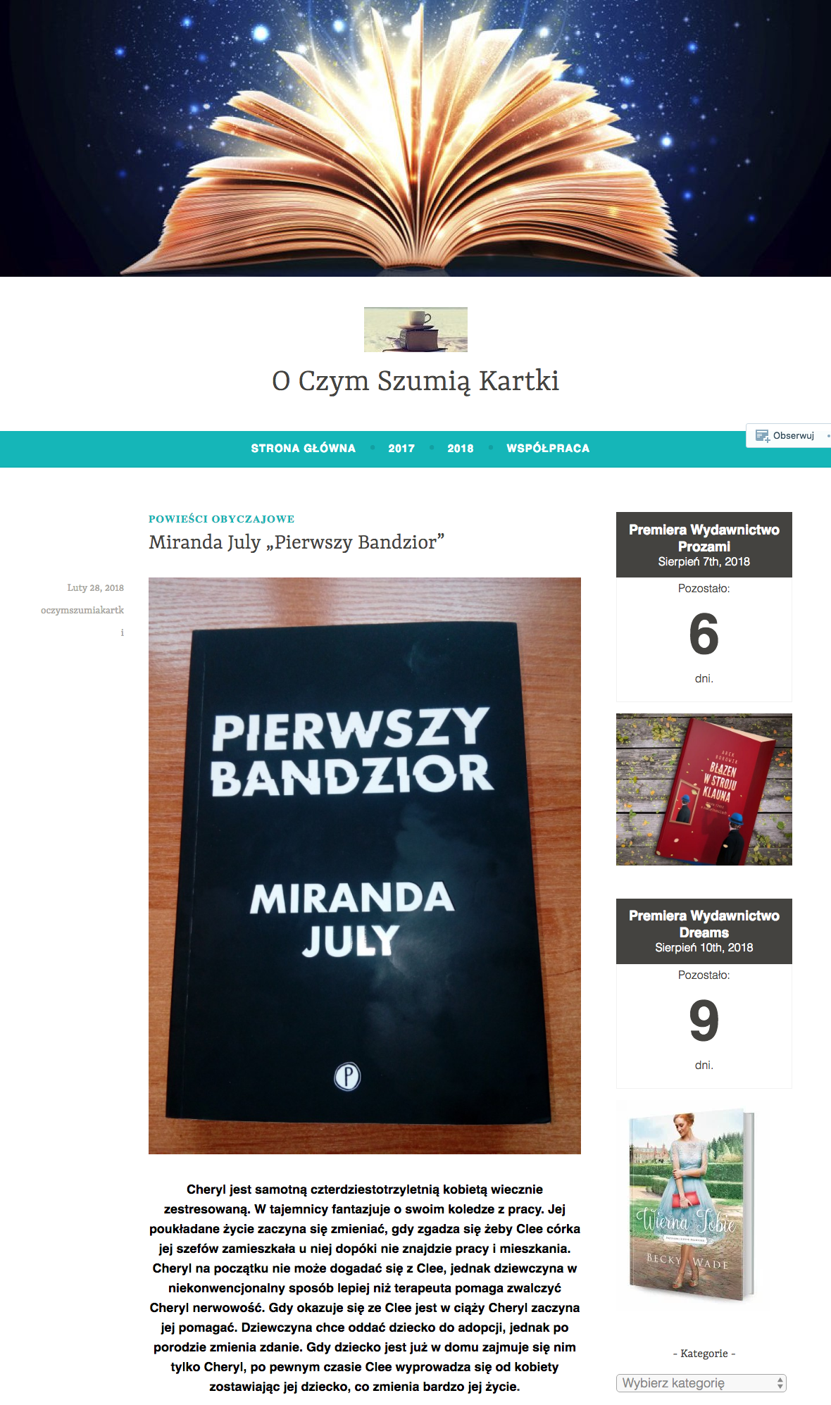 Miranda July „Pierwszy Bandzior” – O Czym Szumią Kartki