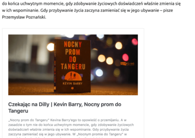 “Nocny prom do Tangeru” w rankingu najlepszych książek 2020 roku według serwisu “Zupełnie inna opowieść”