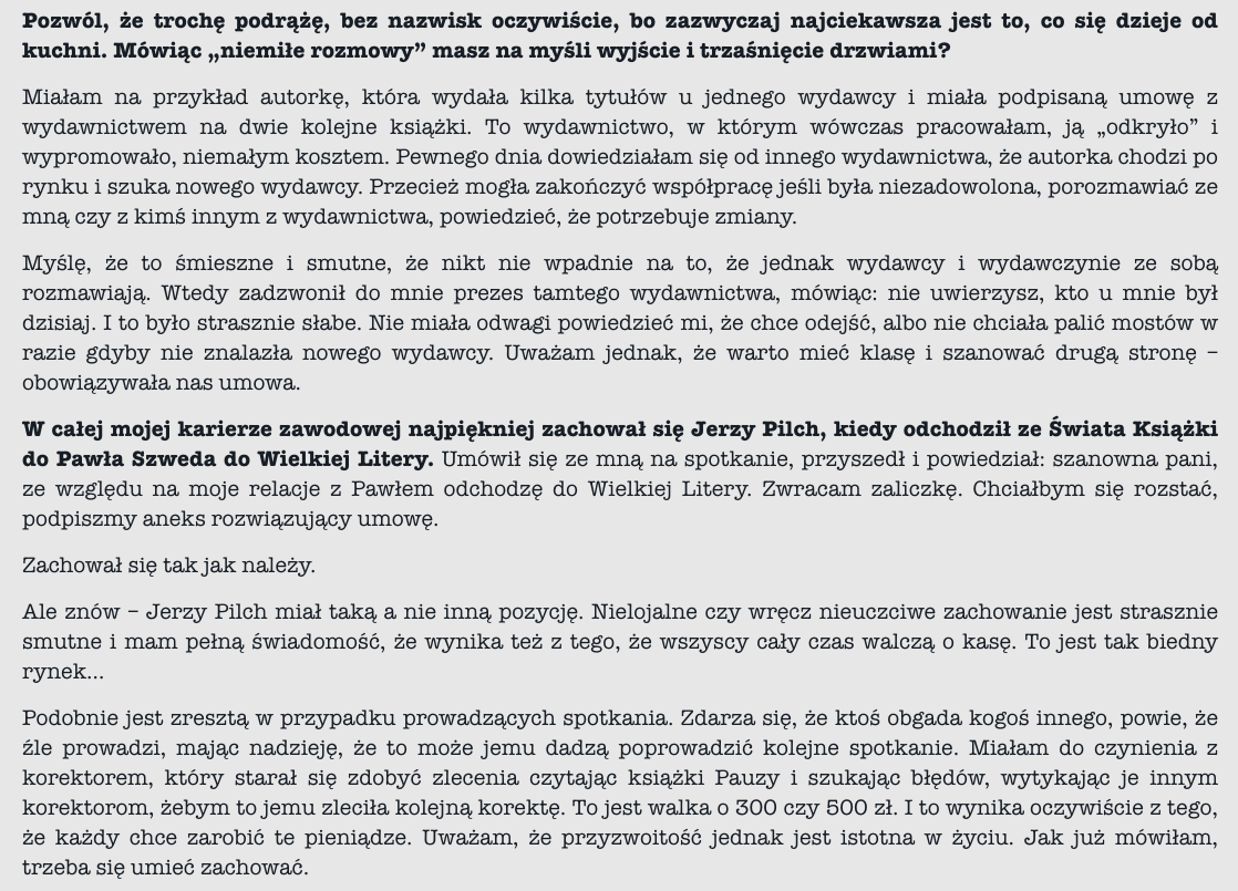Milionowa zaliczka, niewydane książki, zmowa cenowa. Rozmowa z Anitą Musioł 20 21
