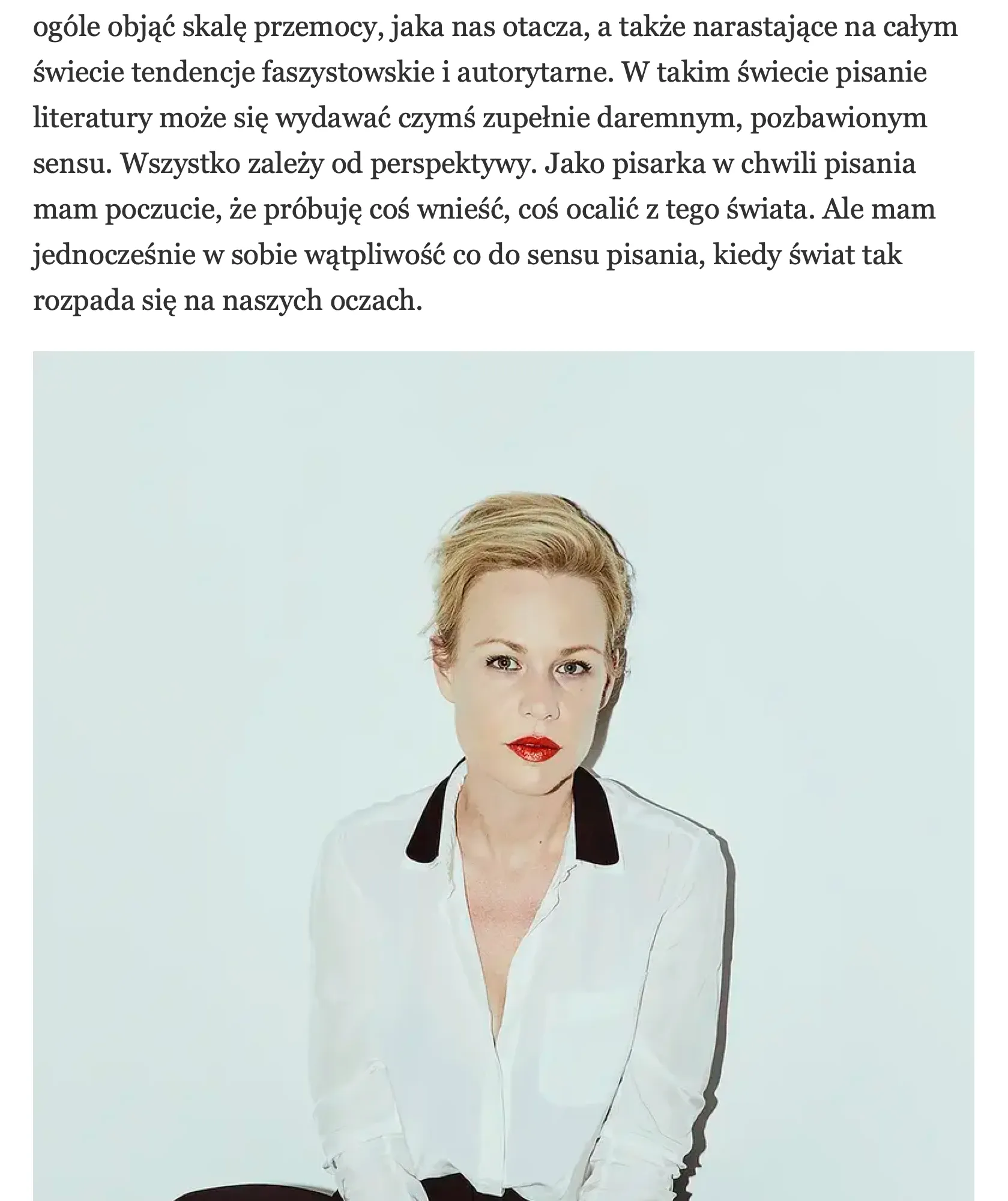 Czy w epoce „postpostprawdy" można jeszcze kłamać? Rozmowa Michała Sowińskiego ze szwedzką pisarką Hanną Nordenhök w „Tygodniku Powszechnym” 10 row 10 column 1