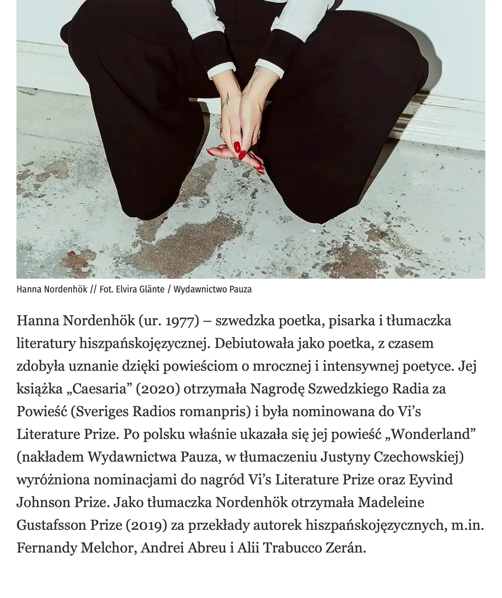 Czy w epoce „postpostprawdy" można jeszcze kłamać? Rozmowa Michała Sowińskiego ze szwedzką pisarką Hanną Nordenhök w „Tygodniku Powszechnym” 11 row 11 column 1