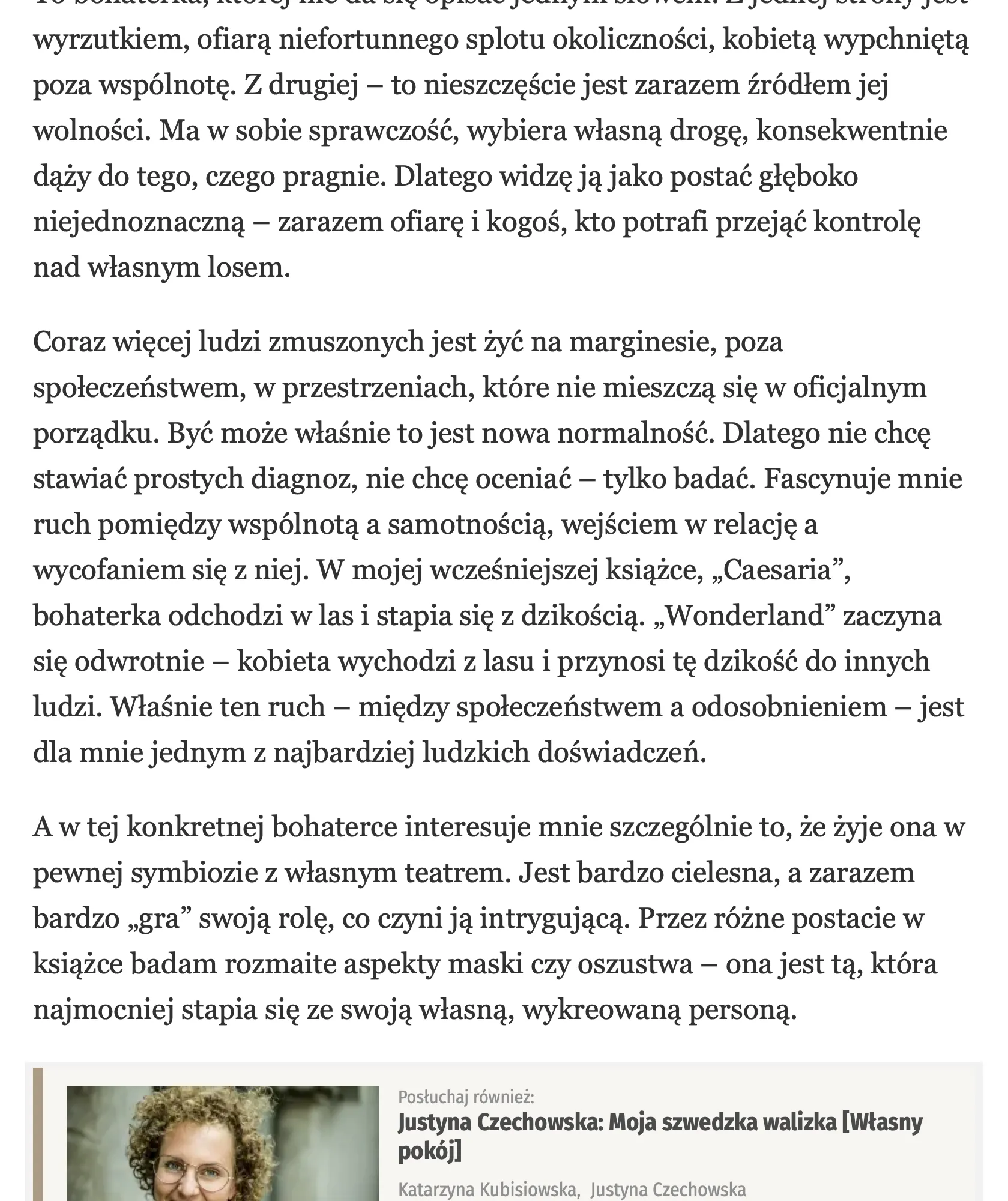 Czy w epoce „postpostprawdy" można jeszcze kłamać? Rozmowa Michała Sowińskiego ze szwedzką pisarką Hanną Nordenhök w „Tygodniku Powszechnym” 4 row 4 column 1