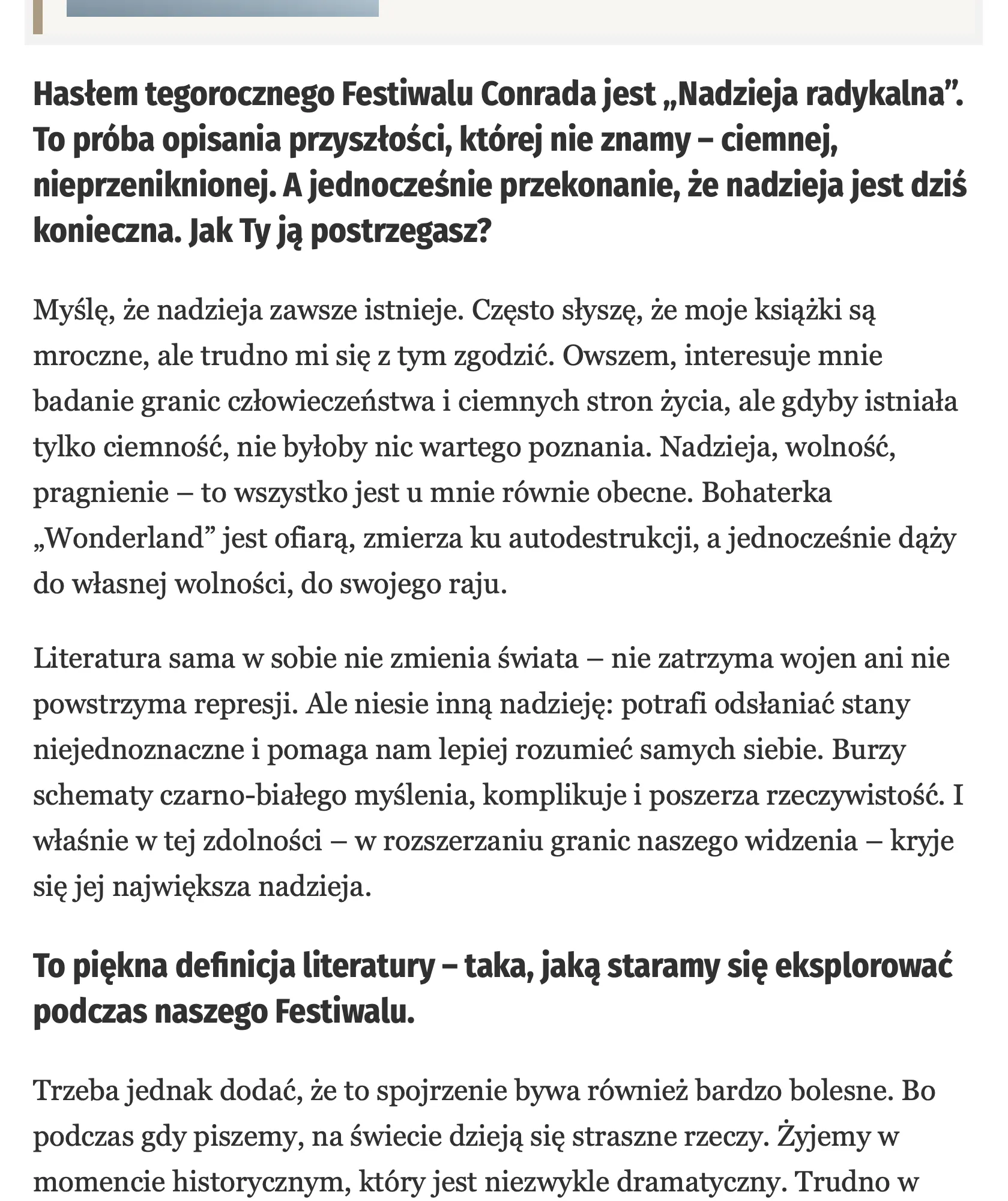 Czy w epoce „postpostprawdy" można jeszcze kłamać? Rozmowa Michała Sowińskiego ze szwedzką pisarką Hanną Nordenhök w „Tygodniku Powszechnym” 9 row 9 column 1