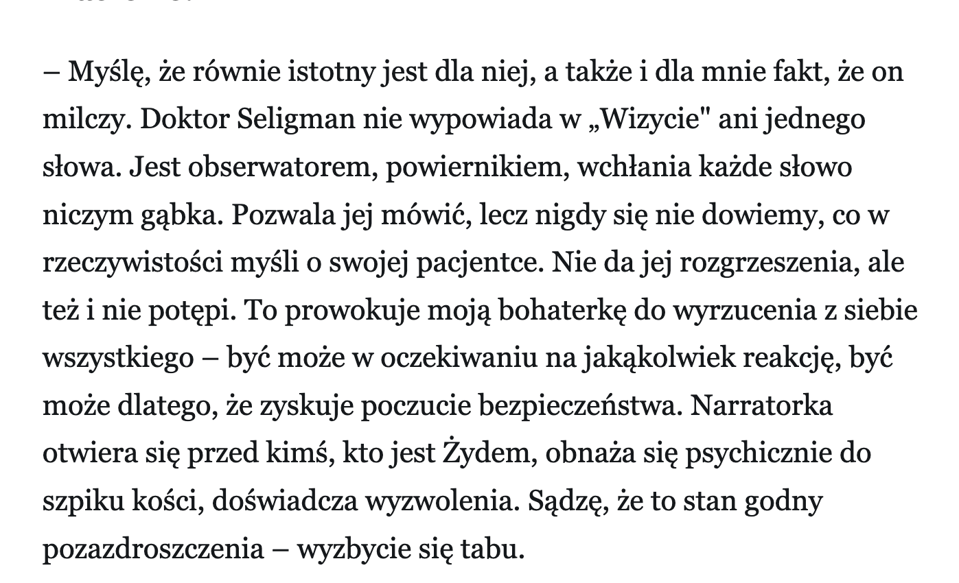 Niemka, Żyd, gabinet. W tej książce panuje gęsta, dla wielu Niemców niemożliwa do wytrzymania, atmosfera – wywiad z Kathariną Volckmer, autorką powieści „Wizyta“ w Wysokich Obcasach 11 row 10 column 1