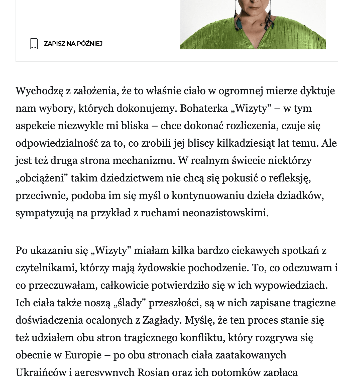 Niemka, Żyd, gabinet. W tej książce panuje gęsta, dla wielu Niemców niemożliwa do wytrzymania, atmosfera – wywiad z Kathariną Volckmer, autorką powieści „Wizyta“ w Wysokich Obcasach 8 row 7 column 1