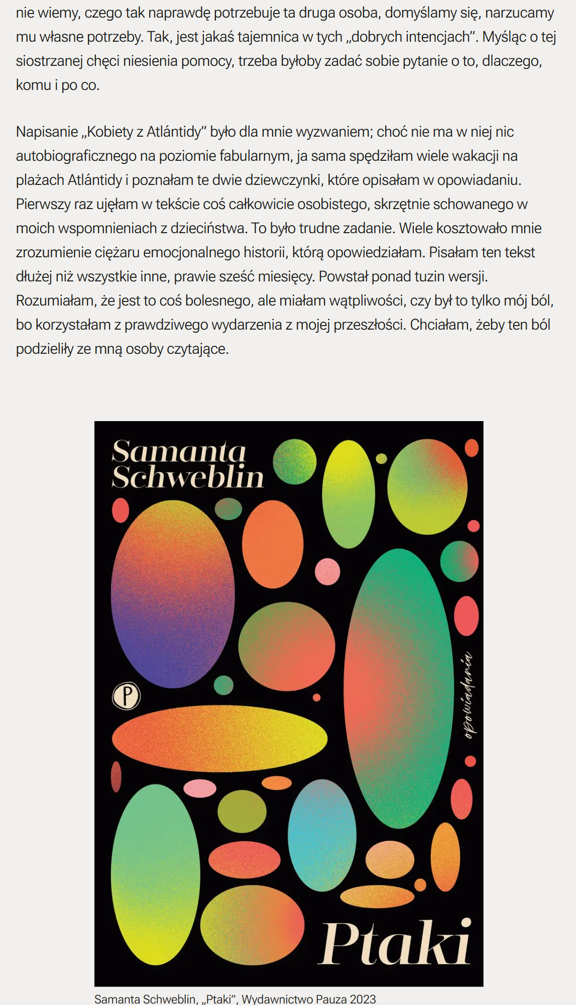 Wywiad z Samantą Schweblin w Mint Magazine 9 row 8 column 1