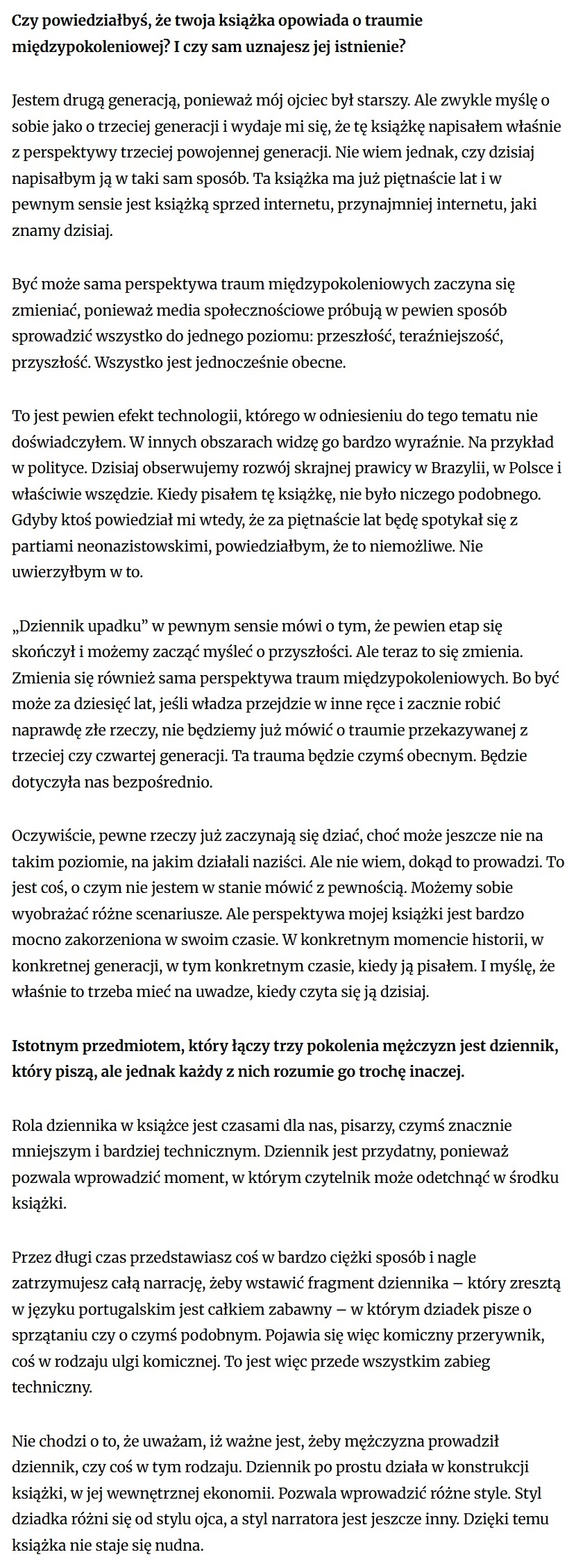 Rozmowa z Michelem Laubem, autorem „Dziennika upadku”, w „Kulturze Liberalnej” 3 3 laub